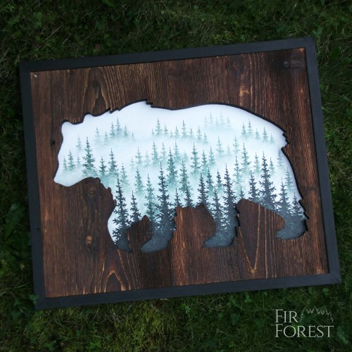 Niedźwiedź w mglistym lesie-FirForest-Bear in foggy forest.jpg